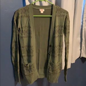 Long patterned button up cardigan